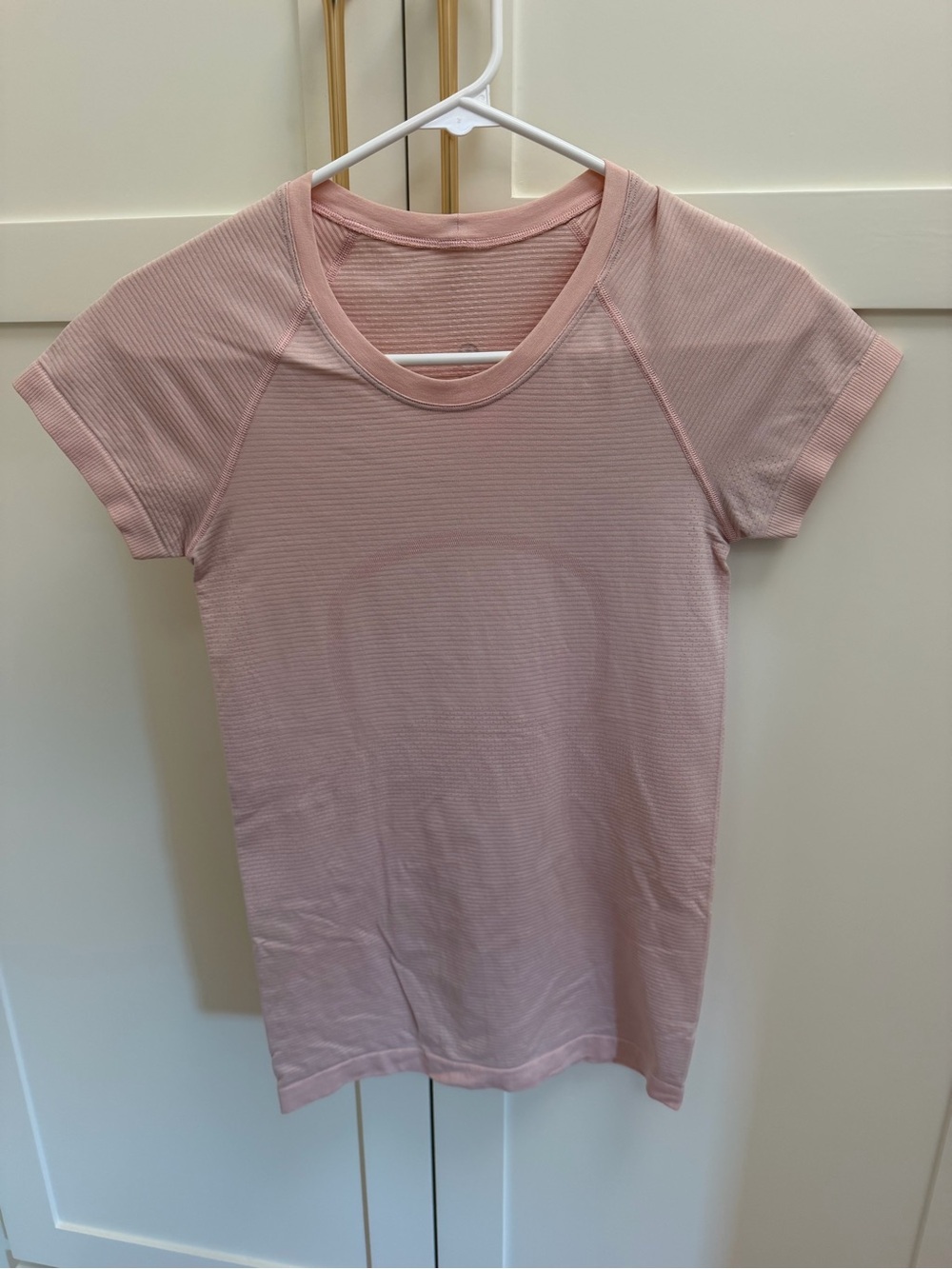 lululemon athletica Light Pink Ribbed Short Sleeve Tee